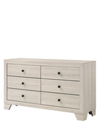 1pc Rustic Six Drawers Storage Dresser Brown White Washed Finish Wooden Bedroom Furniture