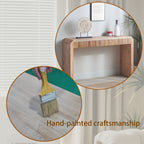 Rustic Wooden Console Table with Drawer – Minimalist Design, Ribbed Texture, and Natural Finish