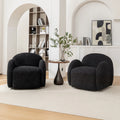 SEYNAR Modern Glam Boucle Swivel Armchair Set of 2.