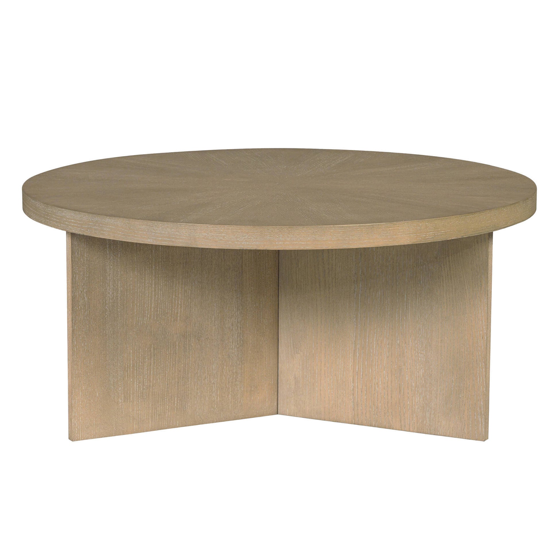 Sadie Round Coffee Table Reclaimed Greige Finish MDF Wood Veneer 36 Inch Coffee Table
