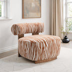 Decorative armchair with zebra pattern in a bright room