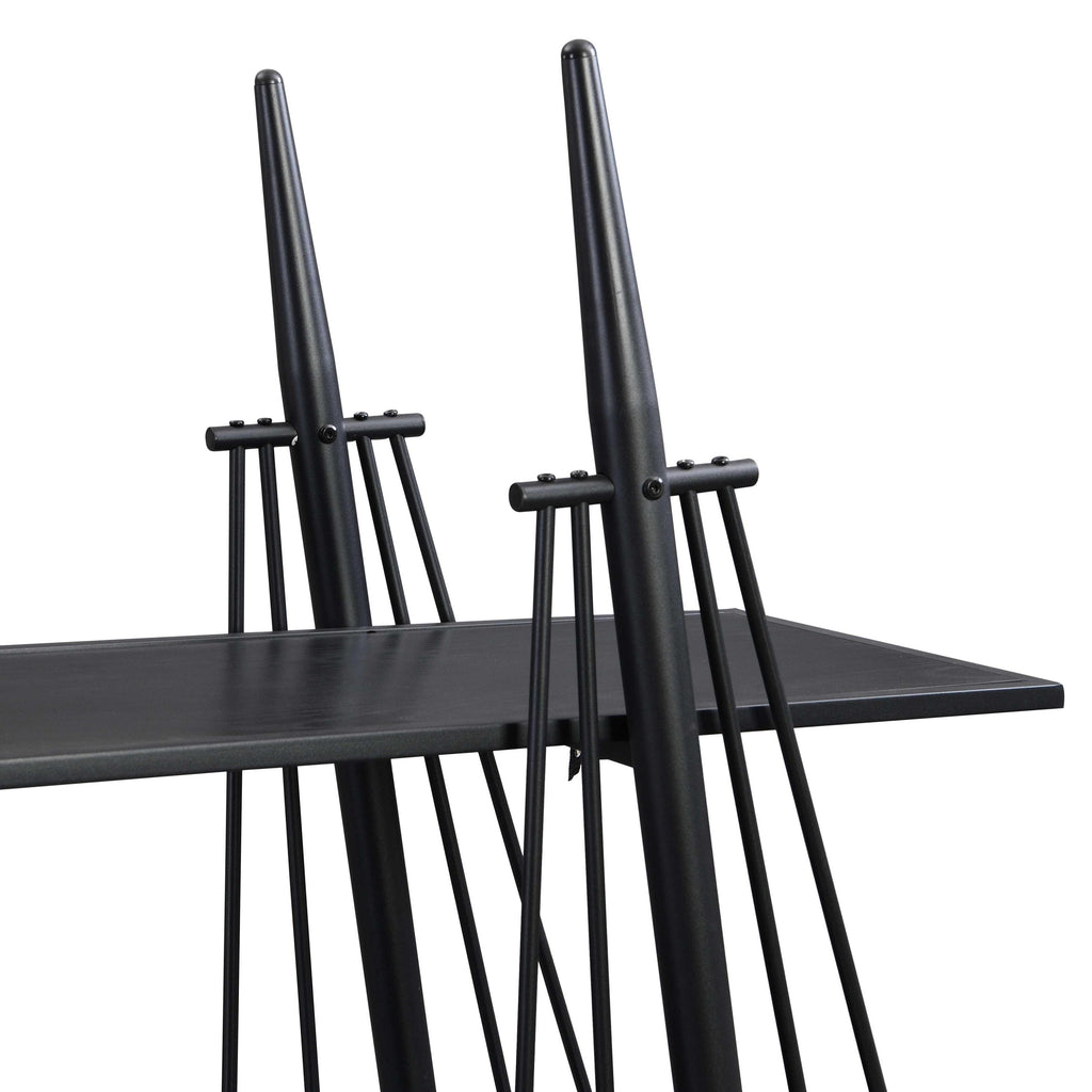 Sailboat-Inspired Bookshelf, 70.87 inch Industrial 4-Tier Open Storage Shelf with Drawer, Wooden & Metal Freestanding Bookcase, Sturdy Display Rack for Living Room, Office & Home Decoration. - Groovy Boardz