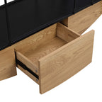 Sailboat-Inspired Bookshelf, 70.87 inch Industrial 4-Tier Open Storage Shelf with Drawer, Wooden & Metal Freestanding Bookcase, Sturdy Display Rack for Living Room, Office & Home Decoration. - Groovy Boardz