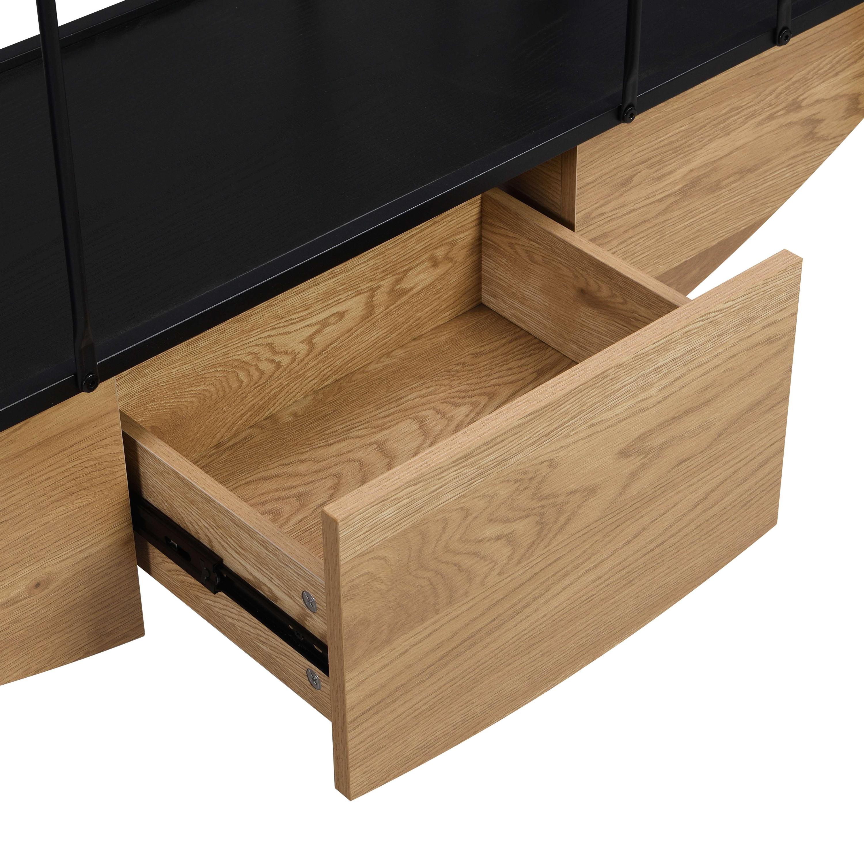 Sailboat-Inspired Bookshelf, 70.87 inch Industrial 4-Tier Open Storage Shelf with Drawer, Wooden & Metal Freestanding Bookcase, Sturdy Display Rack for Living Room, Office & Home Decoration. - Groovy Boardz