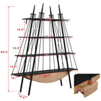 Sailboat-Inspired Bookshelf, 70.87 inch Industrial 4-Tier Open Storage Shelf with Drawer, Wooden & Metal Freestanding Bookcase, Sturdy Display Rack for Living Room, Office & Home Decoration. - Groovy Boardz