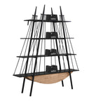Sailboat-Inspired Bookshelf, 70.87 inch Industrial 4-Tier Open Storage Shelf with Drawer, Wooden & Metal Freestanding Bookcase, Sturdy Display Rack for Living Room, Office & Home Decoration. - Groovy Boardz