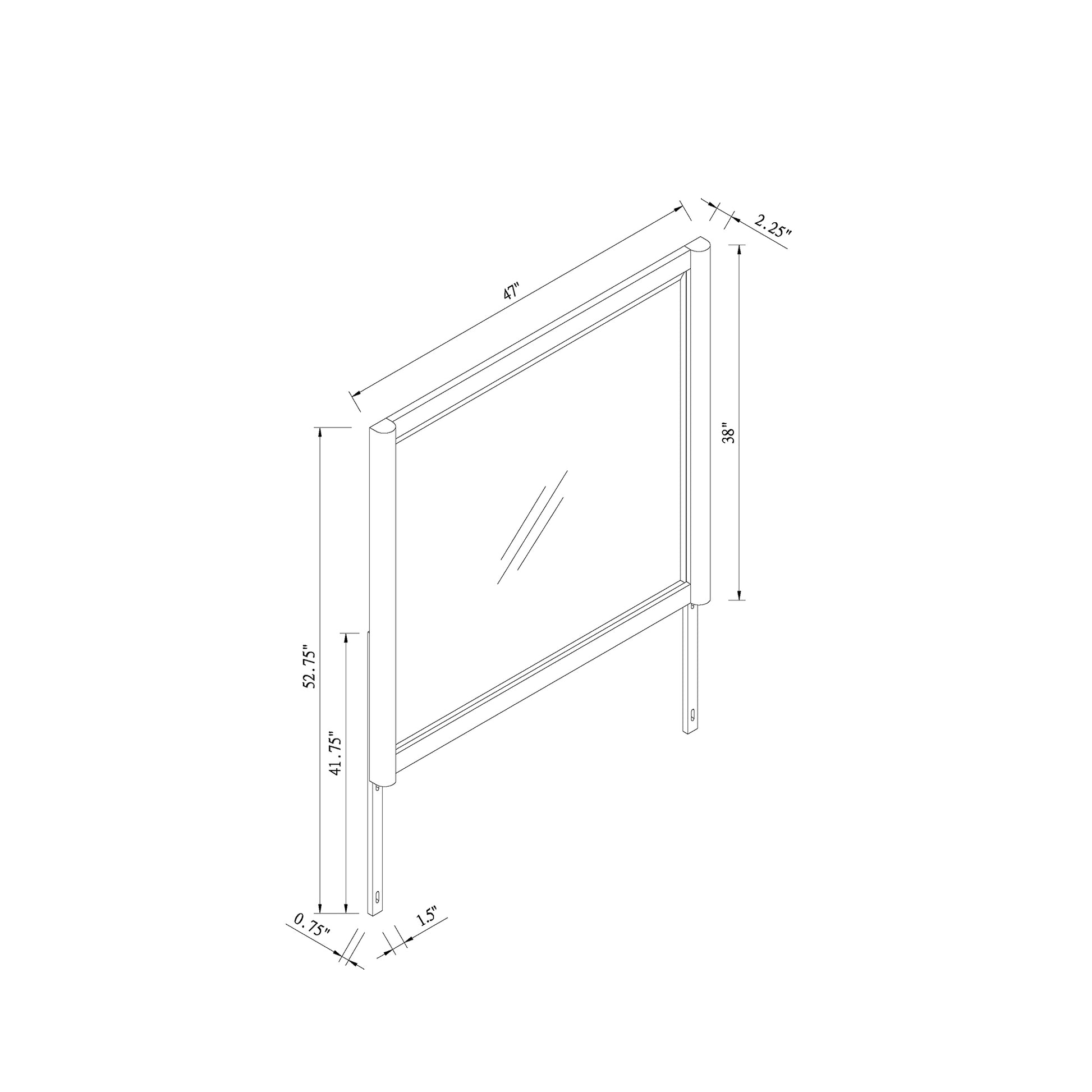 Sarai Brown 5PC Queen Bedroom Set with Upholstered Headboard and Metal Accents in Rubber Wood Bedroom Set