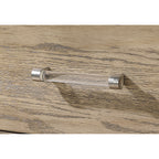 Sarai Brown Chest with Spacious Drawers and Acrylic Bar Handles in Rubber Wood, Brown Finish Dresser