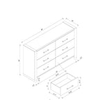 Sarai Brown Dresser with Spacious Drawers and Acrylic Bar Handles in Light Brown Rubber Wood Finish Dresser