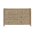 Sarai Brown Dresser with Spacious Drawers and Acrylic Bar Handles in Light Brown Rubber Wood Finish Dresser