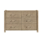 Sarai Brown Dresser with Spacious Drawers and Acrylic Bar Handles in Light Brown Rubber Wood Finish Dresser
