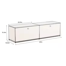 Beige Mid-Century Modern Storage Console Table by Minima