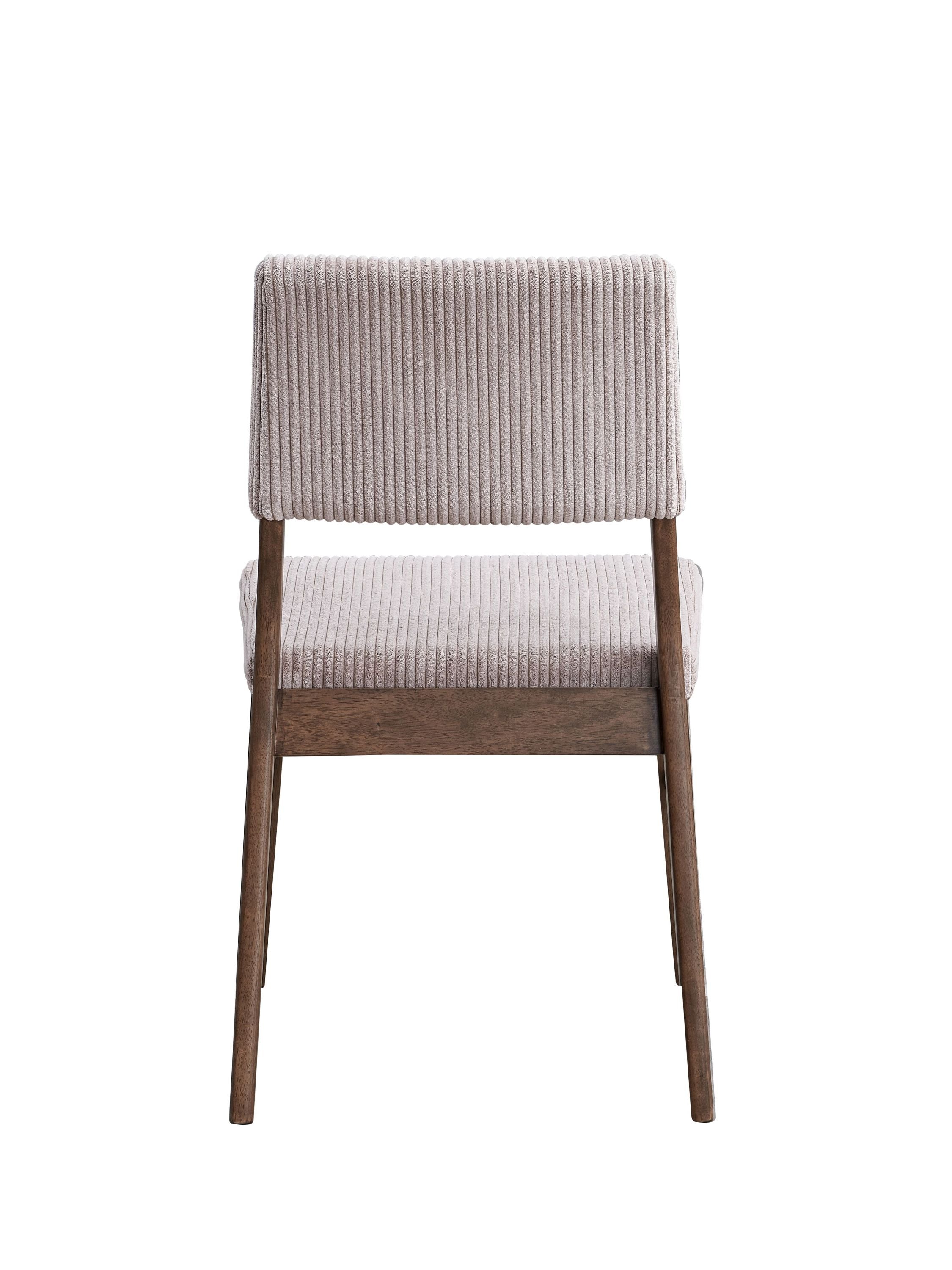 Seda Dusty Mauve Corduroy & Walnut Finish Side Chair (Set of 2)