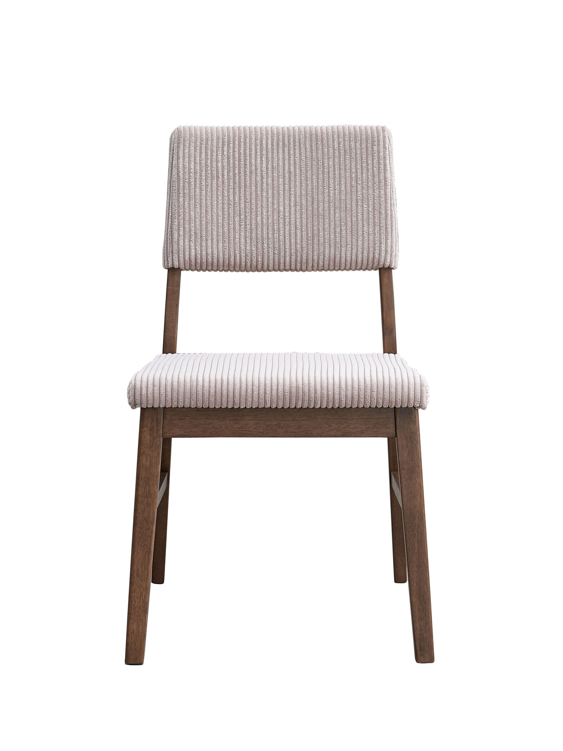 Seda Dusty Mauve Corduroy & Walnut Finish Side Chair (Set of 2)