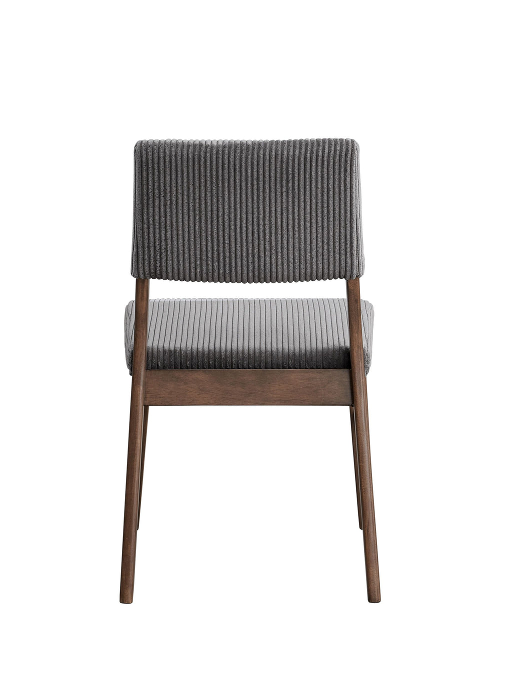Seda Gray Corduroy & Walnut Finish Side Chair (Set of 2)
