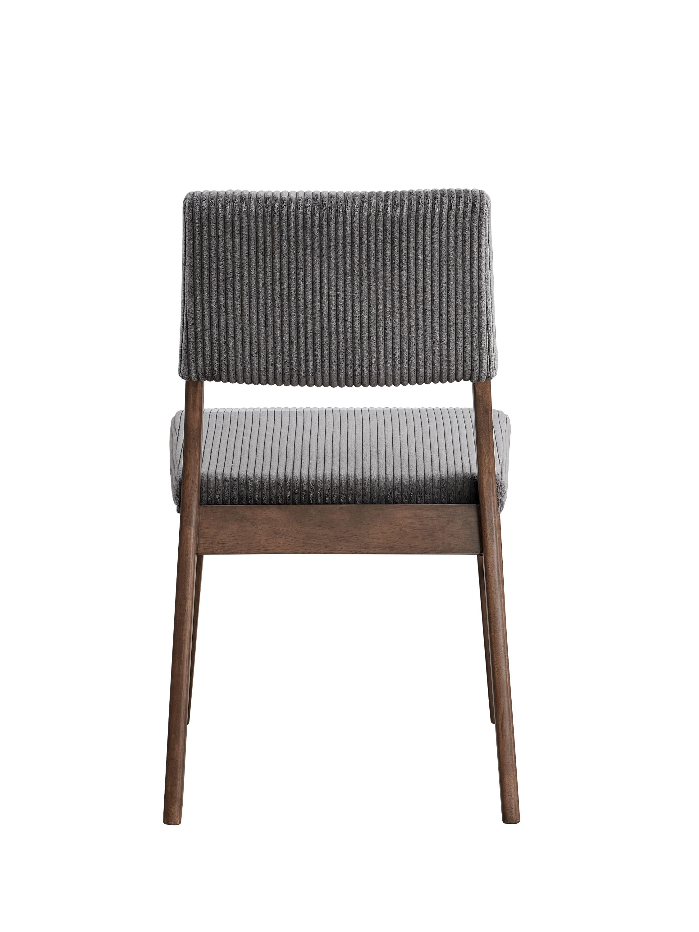 Seda Gray Corduroy & Walnut Finish Side Chair (Set of 2)
