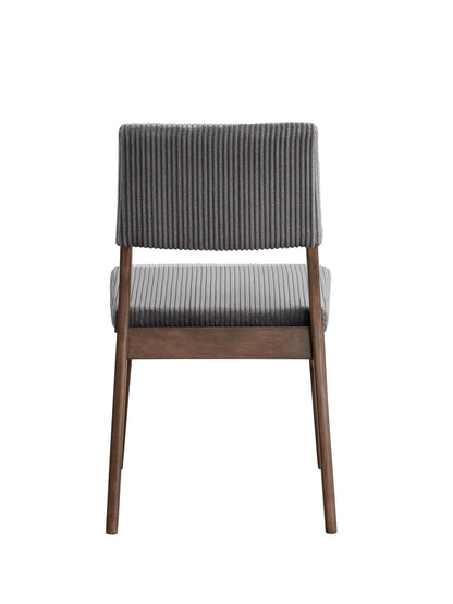 Seda Gray Corduroy & Walnut Finish Side Chair (Set of 2)