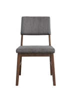 Seda Gray Corduroy & Walnut Finish Side Chair (Set of 2)