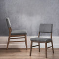 Seda Gray Corduroy & Walnut Finish Side Chair (Set of 2)