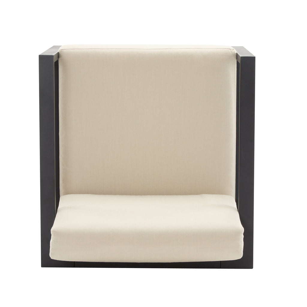 [Set of 2] 27.7'' Modern Outdoor Lounge Chair with Aluminum Frame, Weather-Resistant Cushions, Sleek Design, Perfect for Patio, Garden, or Balcony