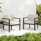 [Set of 2] 27.7'' Modern Outdoor Lounge Chair with Aluminum Frame, Weather-Resistant Cushions, Sleek Design, Perfect for Patio, Garden, or Balcony
