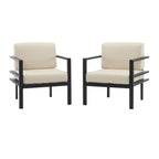 [Set of 2] 27.7'' Modern Outdoor Lounge Chair with Aluminum Frame, Weather-Resistant Cushions, Sleek Design, Perfect for Patio, Garden, or Balcony
