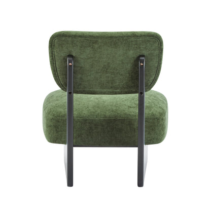 [Set of 2] Modern Lounge Chair with Polyester Upholstery, Sturdy Wood Base With Walnut Finish, Minimalist and Stylish Accent Seating for Living Room, Bedroom, or Office