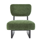 [Set of 2] Modern Lounge Chair with Polyester Upholstery, Sturdy Wood Base With Walnut Finish, Minimalist and Stylish Accent Seating for Living Room, Bedroom, or Office