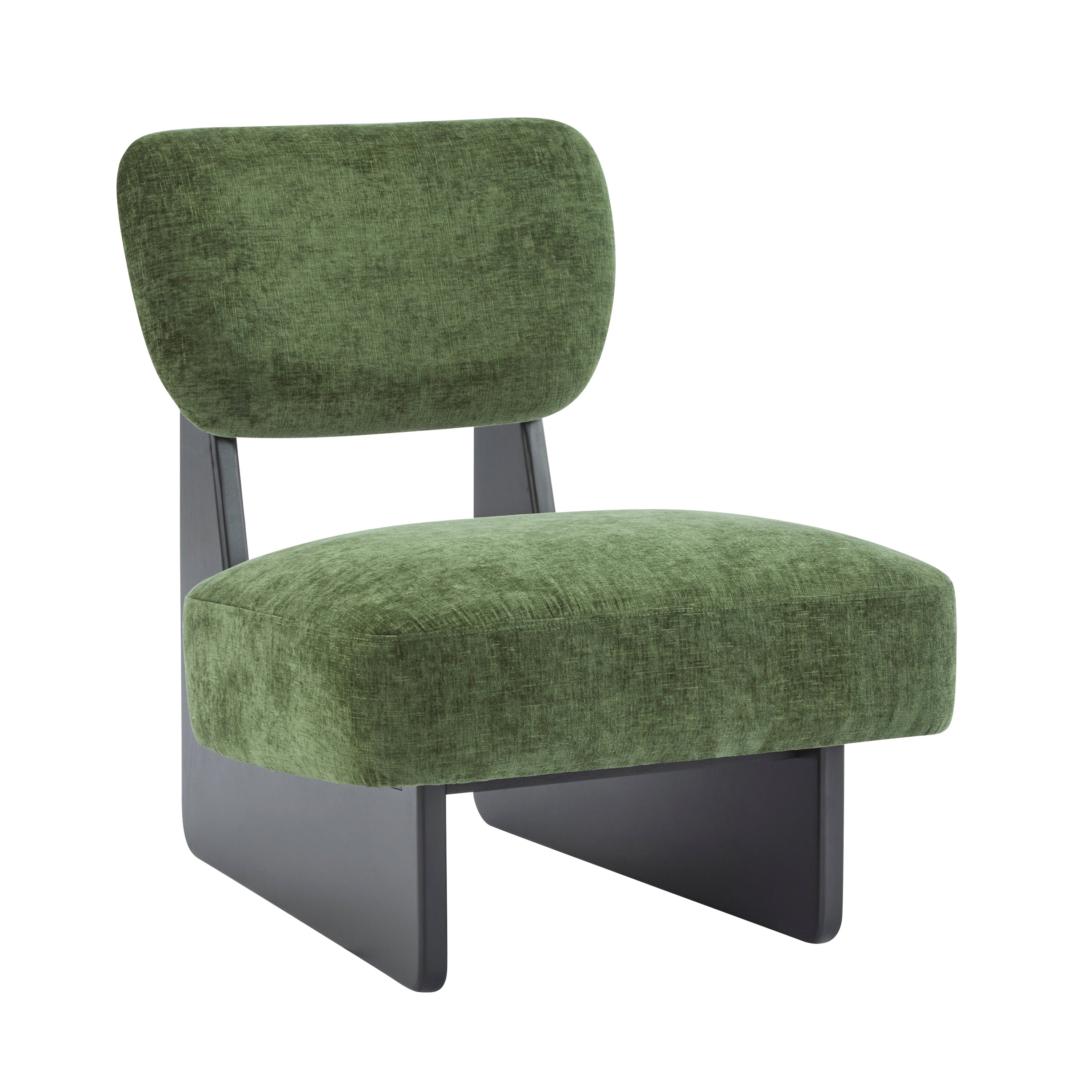 [Set of 2] Modern Lounge Chair with Polyester Upholstery, Sturdy Wood Base With Walnut Finish, Minimalist and Stylish Accent Seating for Living Room, Bedroom, or Office