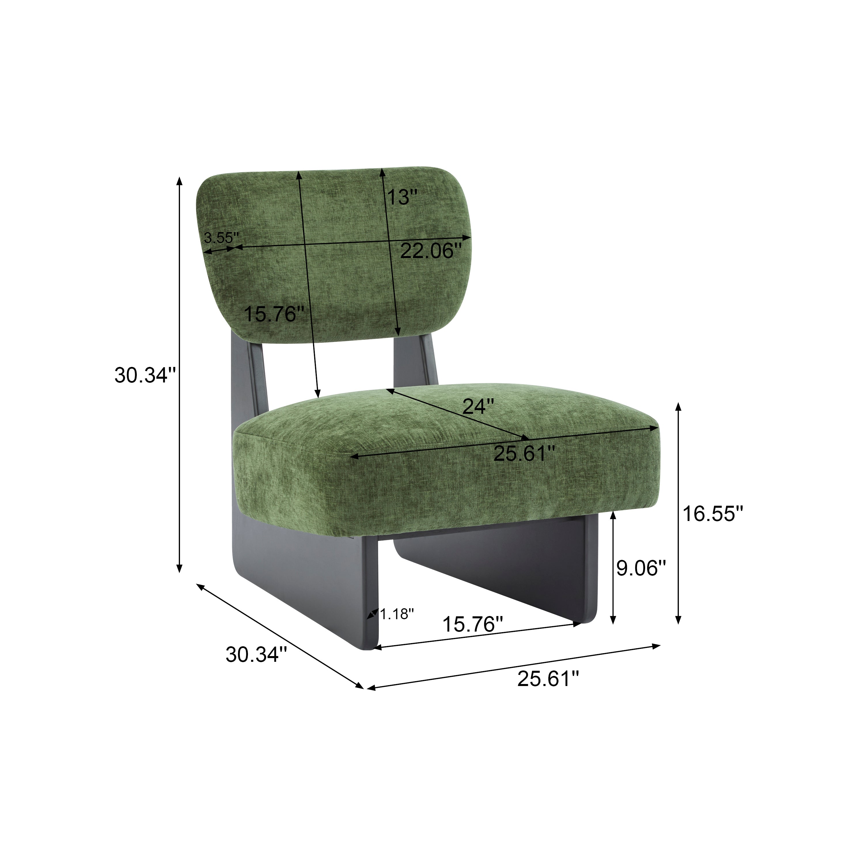 [Set of 2] Modern Lounge Chair with Polyester Upholstery, Sturdy Wood Base With Walnut Finish, Minimalist and Stylish Accent Seating for Living Room, Bedroom, or Office