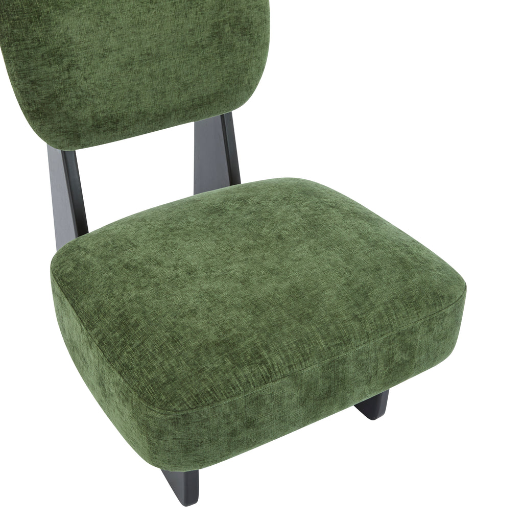 [Set of 2] Modern Lounge Chair with Polyester Upholstery, Sturdy Wood Base With Walnut Finish, Minimalist and Stylish Accent Seating for Living Room, Bedroom, or Office