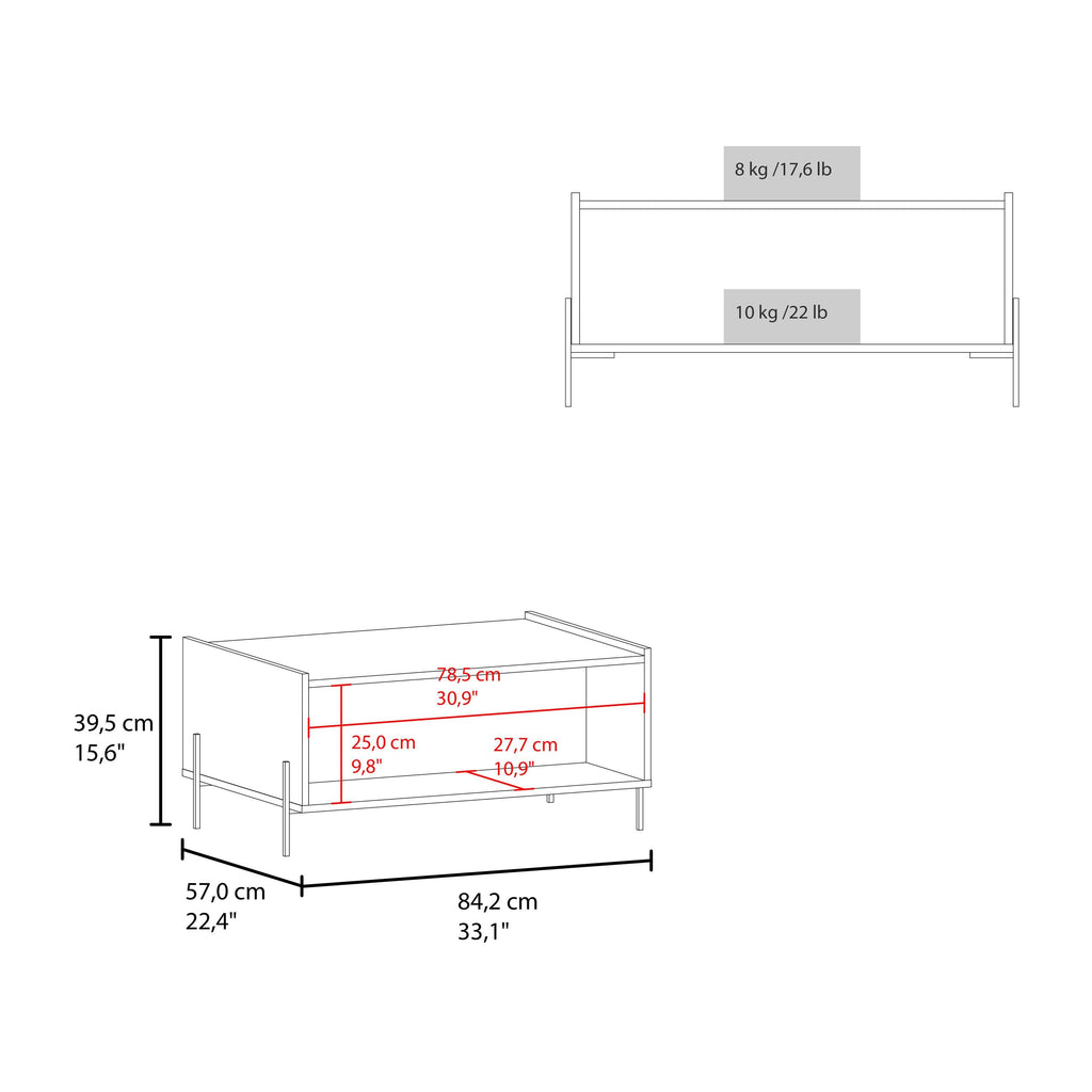Shan Minimalistic White Coffee Table with Storage.