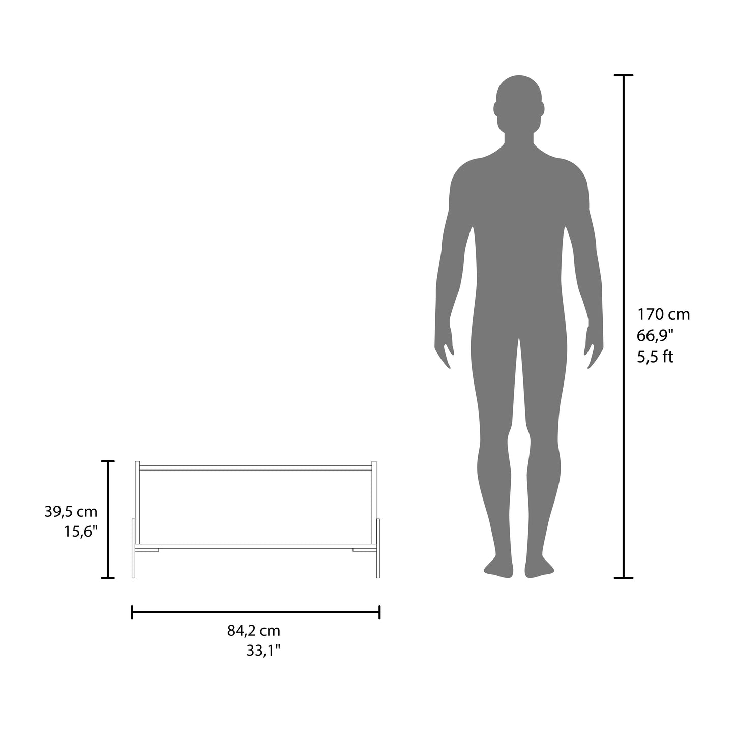 Shan 15 High Minimalistic Coffe Table with Pull Down Cabinet and Open Shelf White