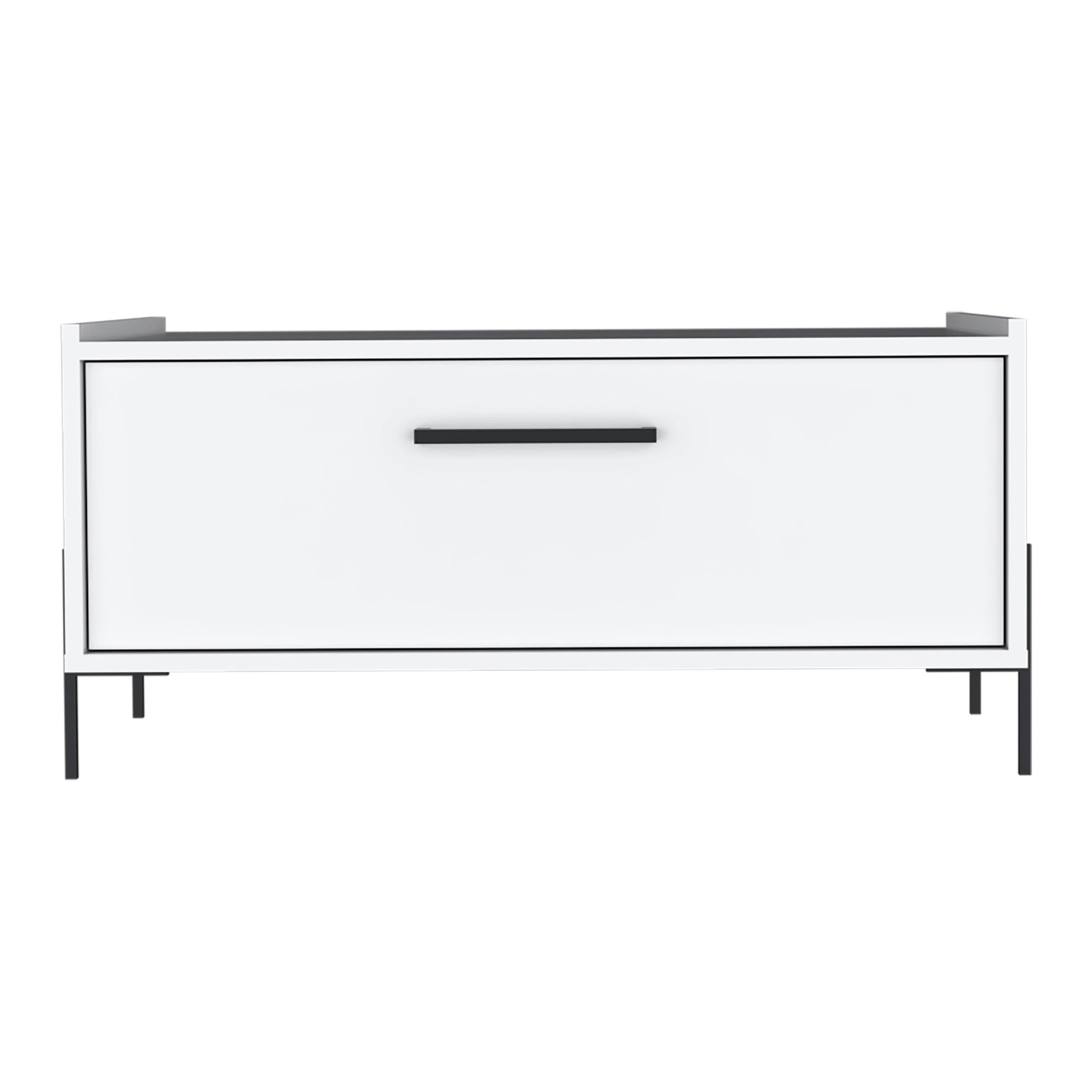 Shan Minimalistic White Coffee Table with Storage.
