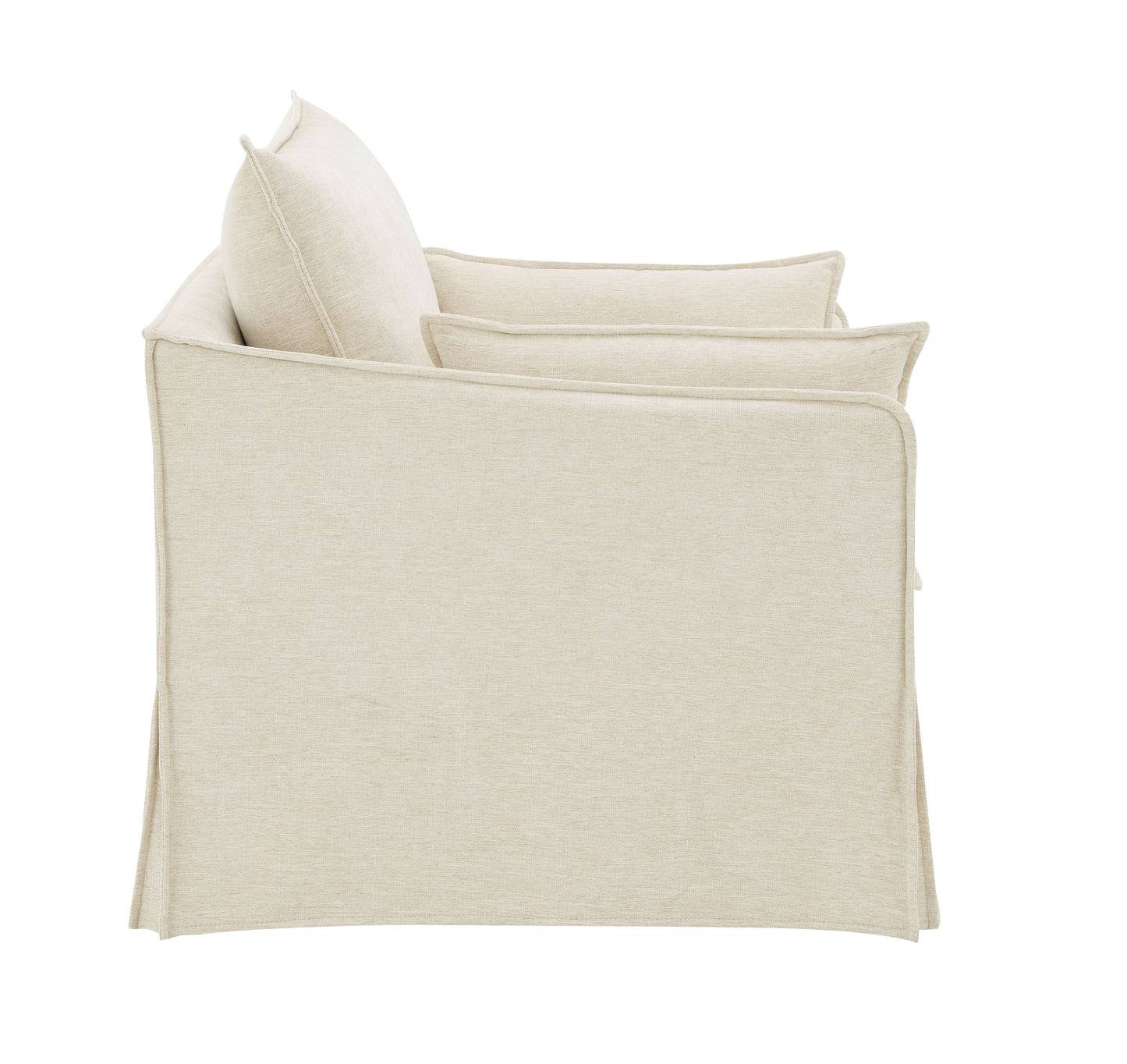 Shane Beige Linen Chair w/2 Pillows