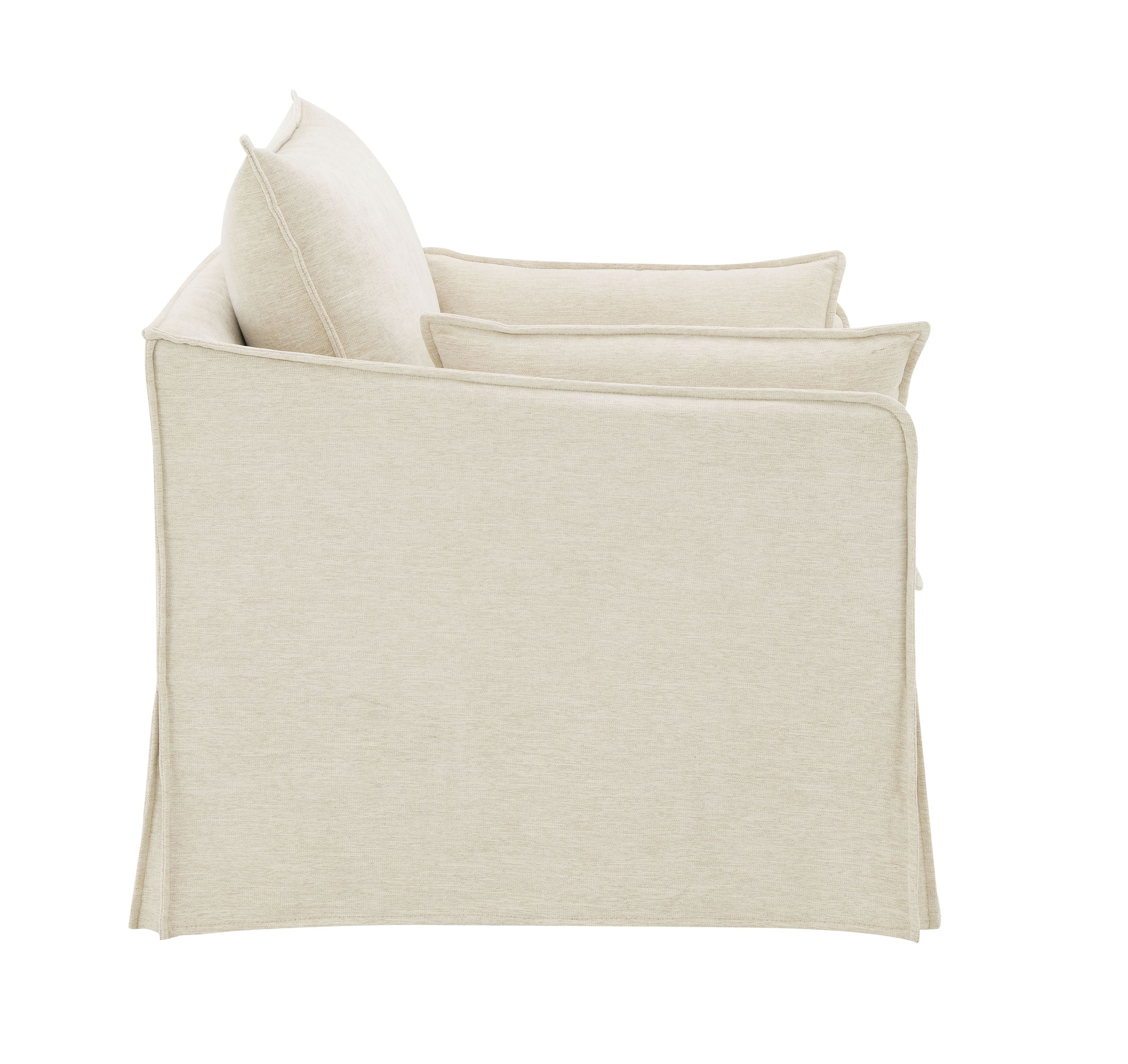 Shane Beige Linen Chair w/2 Pillows