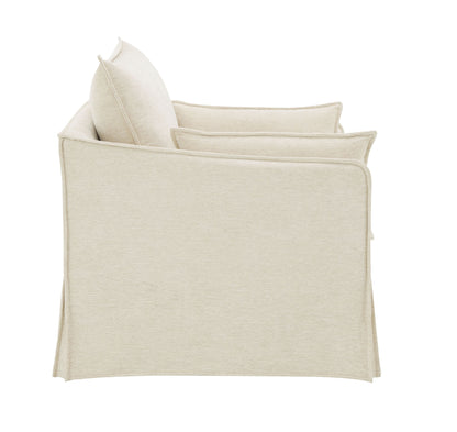 Shane Beige Linen Chair w/2 Pillows