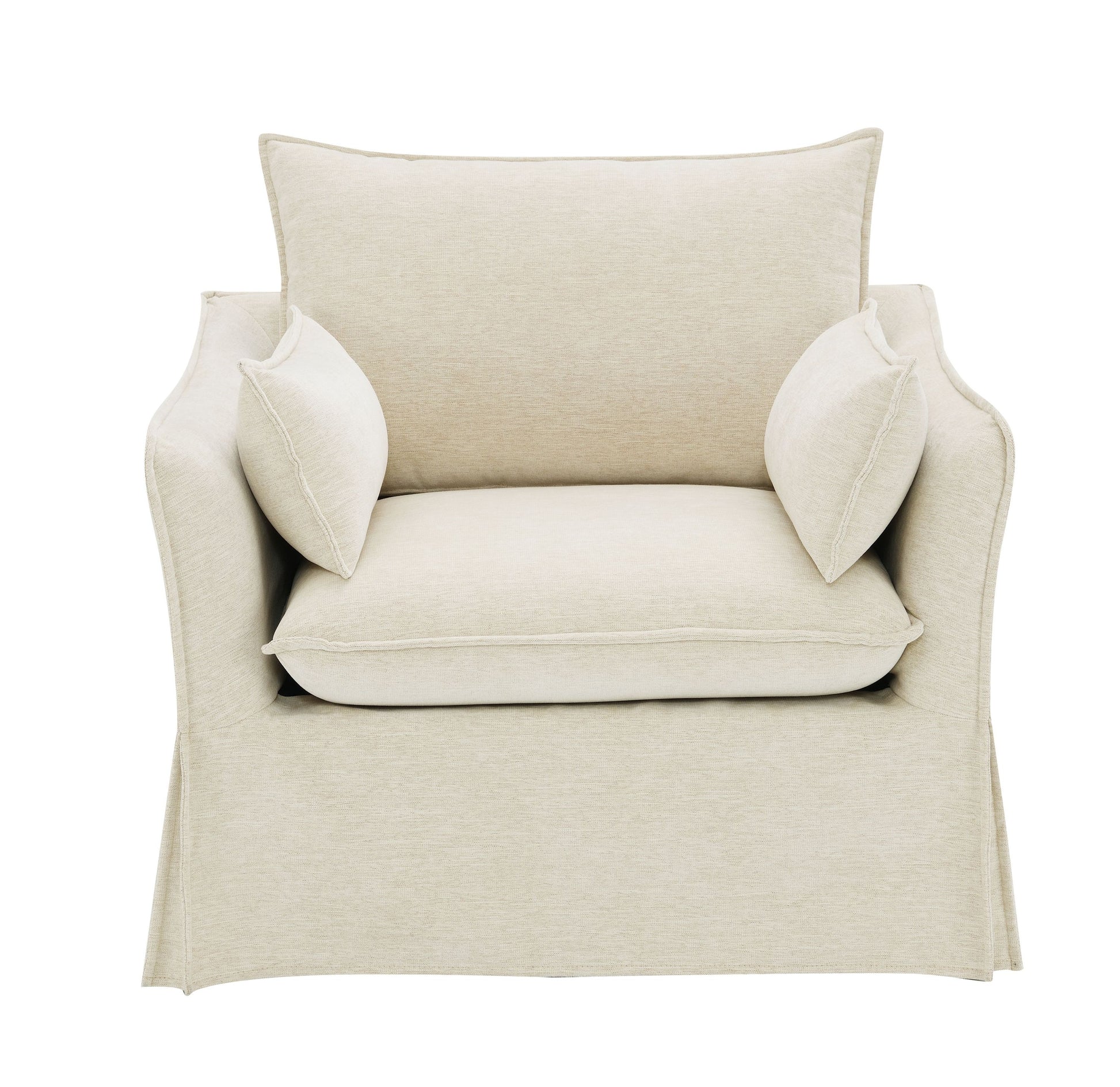 Shane Beige Linen Chair w/2 Pillows