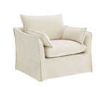 Shane Beige Linen Chair w/2 Pillows