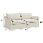 Shane Beige Linen Sofa w/2 Pillows