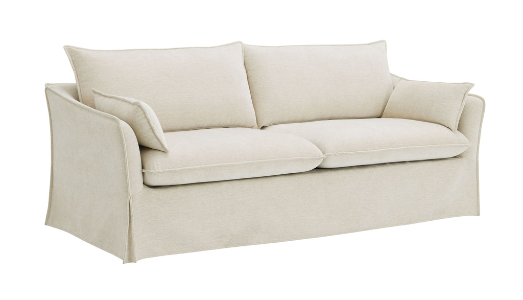 Shane Beige Linen Sofa w/2 Pillows