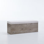 Wooden bench with a white cushion on a white background