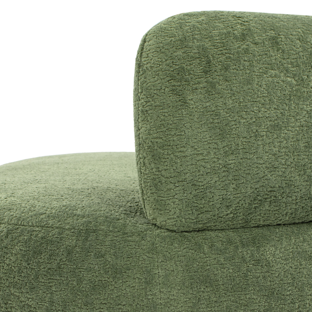 Shep 36' Curved Dog Sofa Bed Medium Moss Green Fleeced Teddy