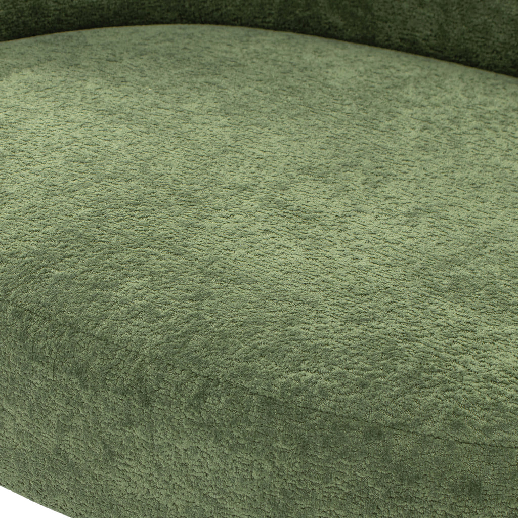 Shep 36' Curved Dog Sofa Bed Medium Moss Green Fleeced Teddy