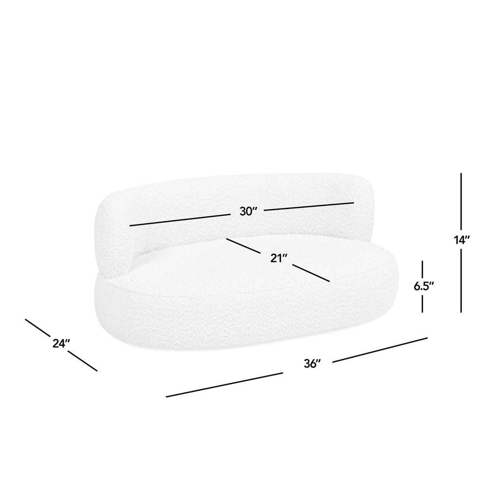 Shep 36' Curved Dog Sofa Bed Medium Moss Green Fleeced Teddy