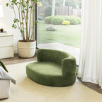 Shep 36' Curved Dog Sofa Bed Medium Moss Green Fleeced Teddy