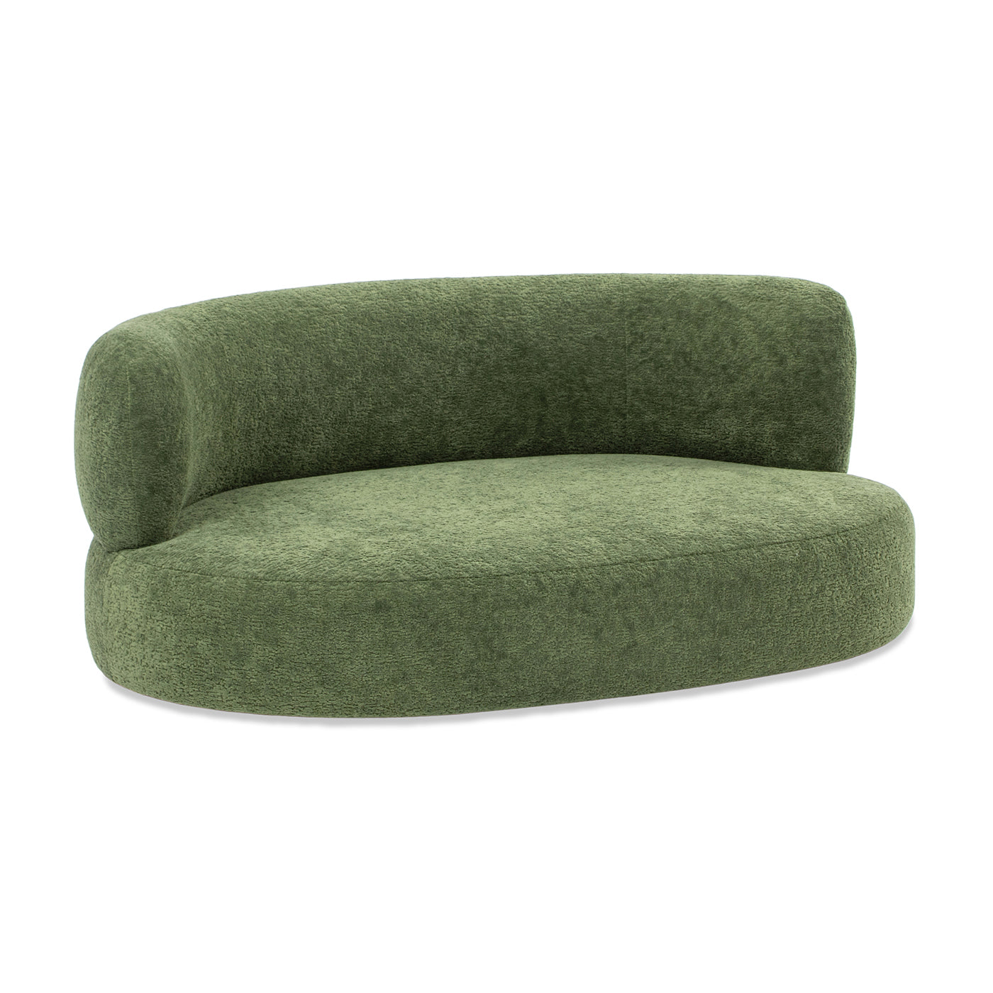 Shep 36' Curved Dog Sofa Bed Medium Moss Green Fleeced Teddy