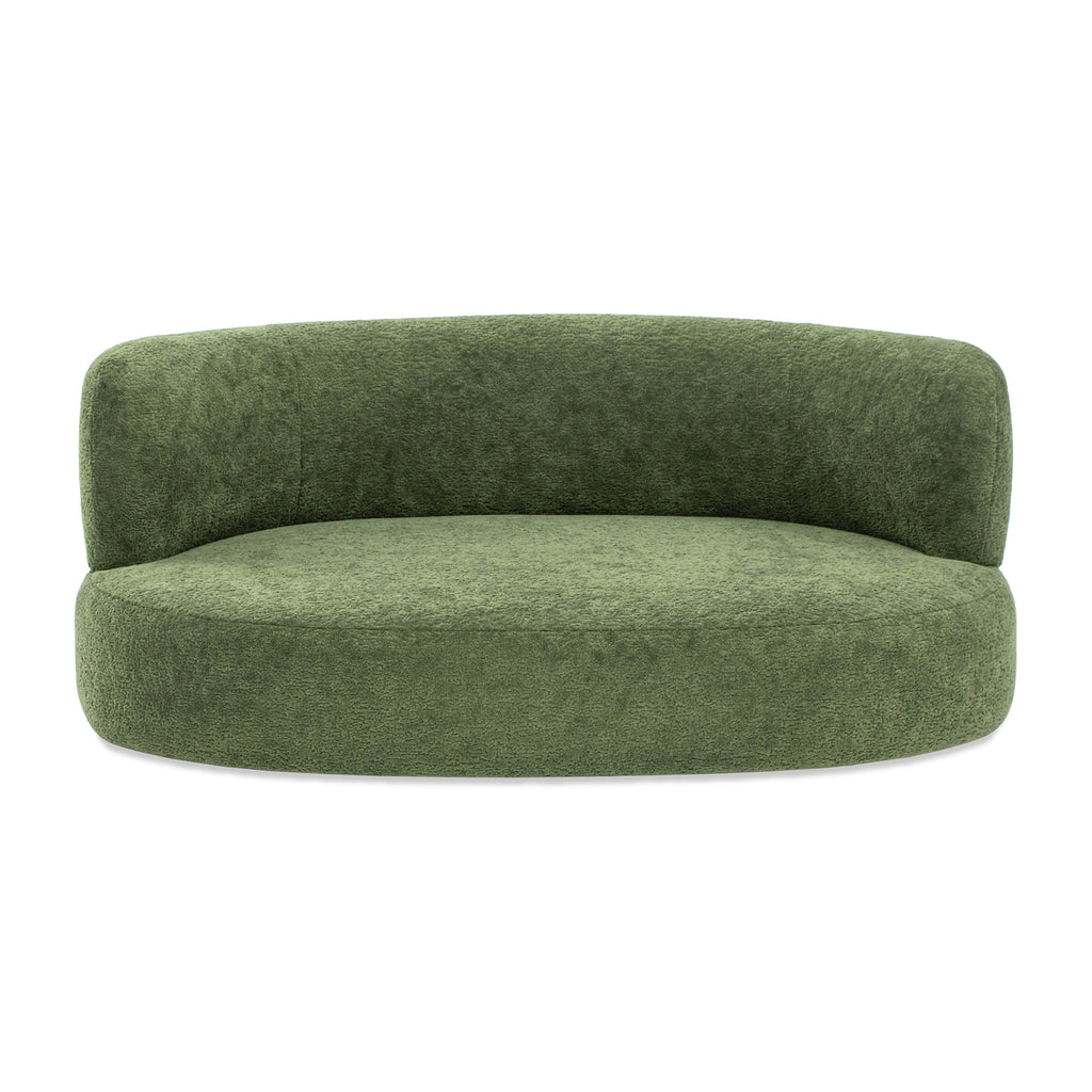 Shep 36' Curved Dog Sofa Bed Medium Moss Green Fleeced Teddy