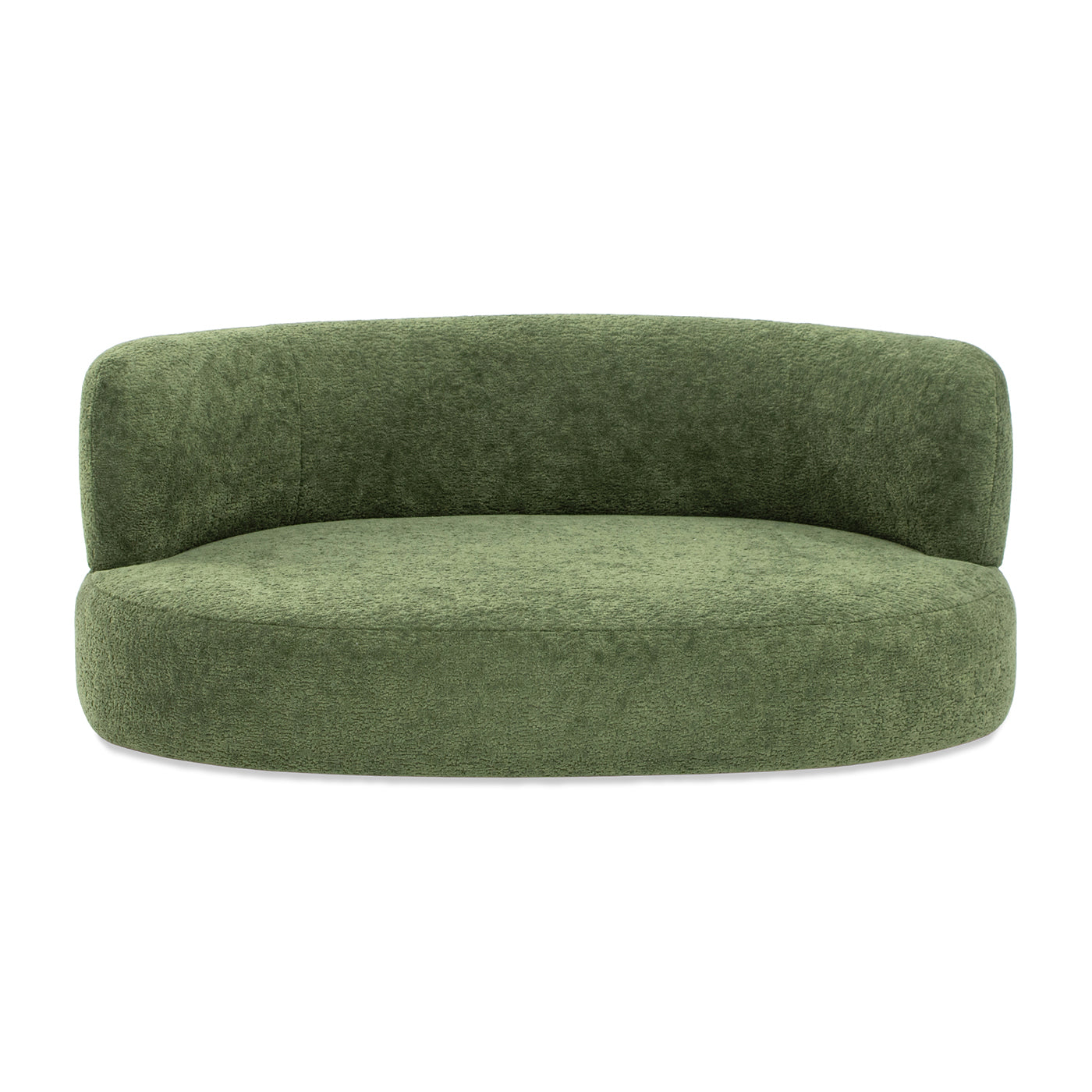 Shep 36' Curved Dog Sofa Bed Medium Moss Green Fleeced Teddy