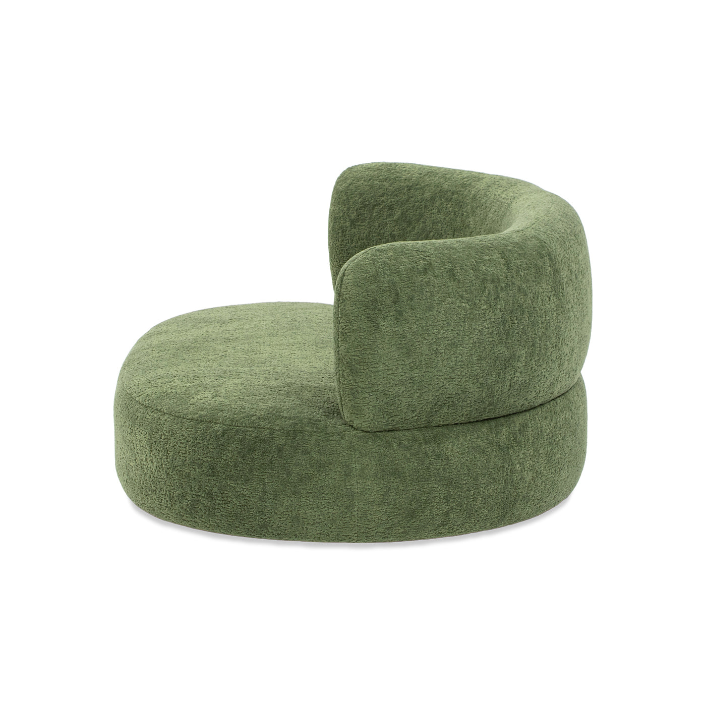 Shep 36' Curved Dog Sofa Bed Medium Moss Green Fleeced Teddy